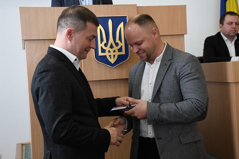 На фото - голова Рівненської обласної ради Андрій Карауш та депутат Володимир Пилипчук