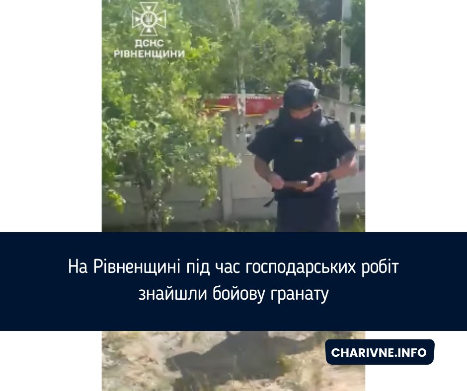 На Рівненщині під час господарських робіт знайшли бойову гранату