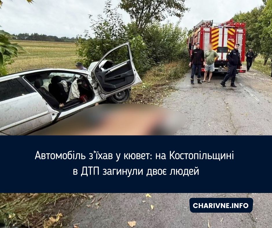 Автомобіль з’їхав у кювет: на Костопільщині в ДТП загинули двоє людей