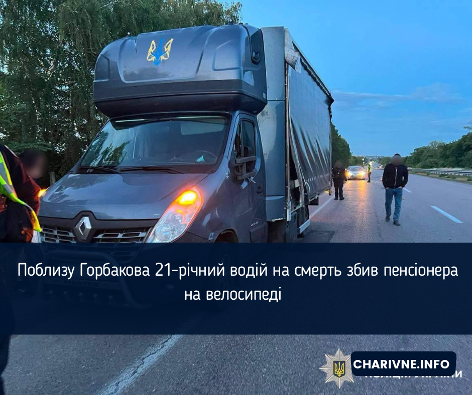  Поблизу Горбакова 21-річний водій на смерть збив пенсіонера на велосипеді 