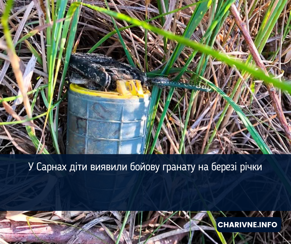 У Сарнах діти виявили бойову гранату на березі річки