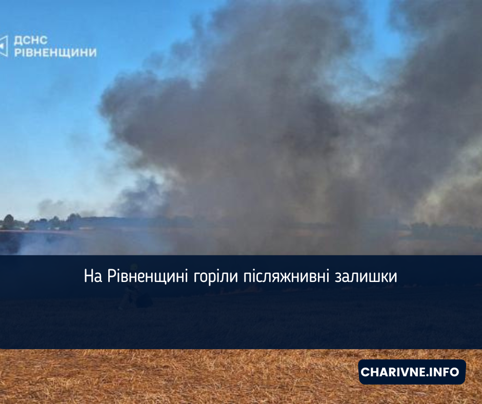 На Рівненщині горіли післяжнивні залишки