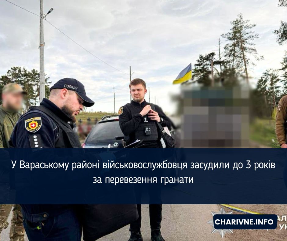 У Вараському районі військовослужбовця засудили до 3 років за перевезення гранати