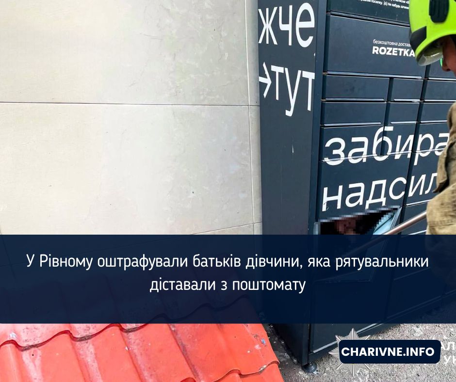 У Рівному оштрафували батьків дівчини, яка рятувальники діставали з поштомату