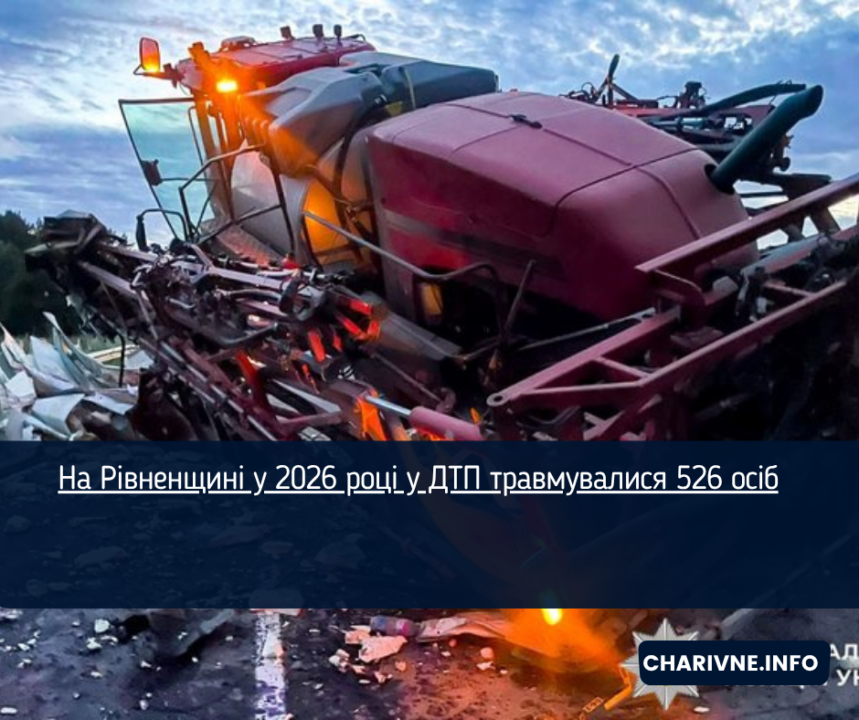 На Рівненщині у 2026 році у ДТП травмувалися 526 осіб