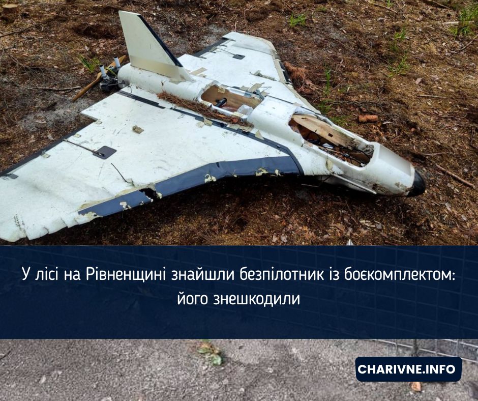 У лісі на Рівненщині знайшли безпілотник із боєкомплектом: його знешкодили