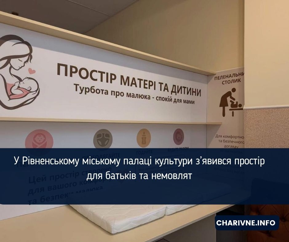 У Рівненському міському палаці культури з’явився простір для батьків та немовлят 