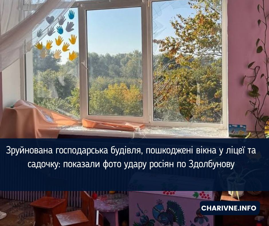 Зруйнована господарська будівля, пошкоджені вікна у ліцеї та садочку: показали фото удару росіян по Здолбунову